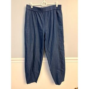 Bottega Milan Barrel Pants Chambray Trousers Loose Fit Tapered Ankle Lightweight